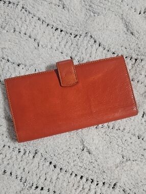 TUSK Classic Orange Leather Tab Wallet
